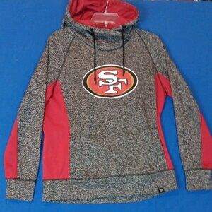 NFL Majestic Therma Base San Francisco 49'ers Pullover Hoodie Mens Gray Red (M)